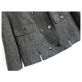 Dolce & Gabbana-Cape Inspired Tweed Jacket-Black