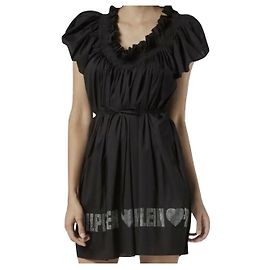 Philipp Plein Kleid aus schwarzer Seide Schwarz