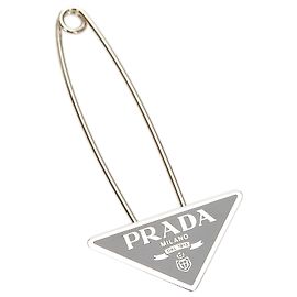 Prada Black Triangle Pin Brosche Schwarz