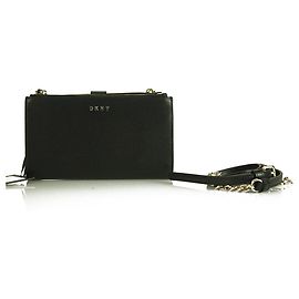 DKNY Donna Karan Bryant - Park Black Leather Wallet Shoulder Bag Crossbody Black