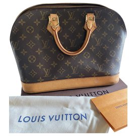 Louis Vuitton-Louis Vuitton Alma MM Monogram Canvas Handbag-Brown