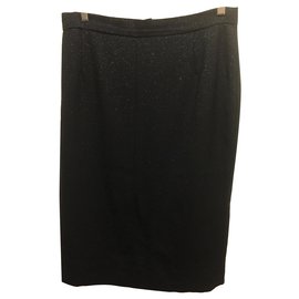Givenchy-Falda de tubo vintage de Givenchy-Negro,Metálico