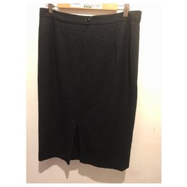 Givenchy-Givenchy vintage pencil skirt-Black,Metallic