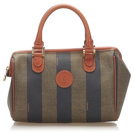 Fendi-Cartable Fendi Brown Pequin-Marron,Noir