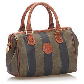 Fendi-Cartable Fendi Brown Pequin-Marron,Noir