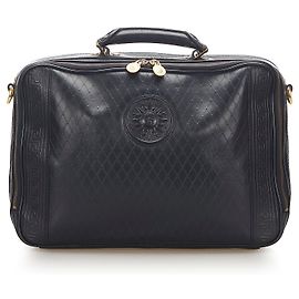 Versace Black Leather Business Bag Black
