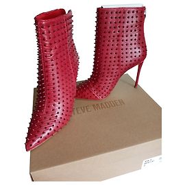 Steve Madden Ankle Boots Red Leatherette Red