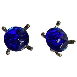 Yves Saint Laurent YSL clip earrings Blue