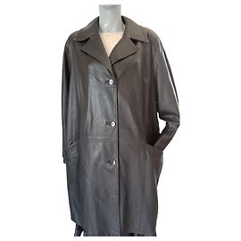 Autre Marque Casaco de couro de flor integral preto Preto