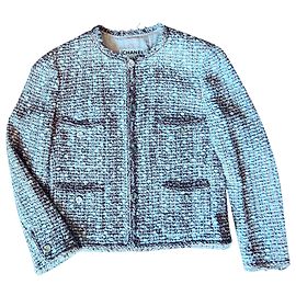 Giacca iconica in tweed Chanel Multicolore Bianco sporco