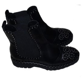 Autre Marque-BOTAS DE PIEL PONC QUINTANA-Negro