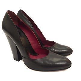 Vivienne Westwood Black leather chunky heel pumps heels size 39 Black