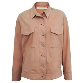 Drome Lambskin Leather Trucker Jacket in Blush Size S 36 Pink