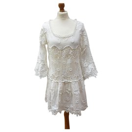 Autre Marque-Antica Sartoria Positano weißes Kleid-Aus weiß