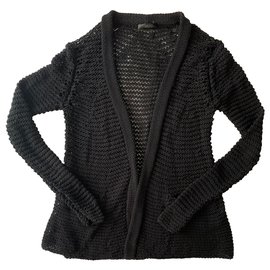 Donna Karan Schwarze Strickjacke Schwarz