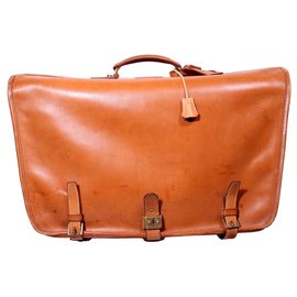 Hermès-Leather suit holder-Caramel
