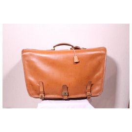 Hermès-Leather suit holder-Caramel