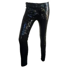 Jean Paul Gaultier Pantaloni con paillettes Nero