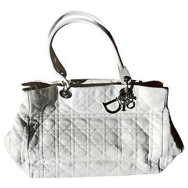 Christian Dior Lady Dior M Soft Bolsa de couro branco Branco