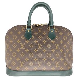 Louis Vuitton Alma Monogram Handbag Custom Leather Brown