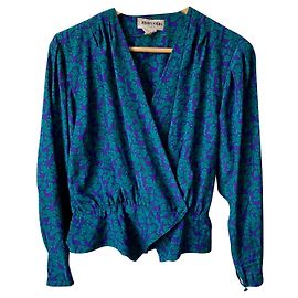 Camicetta vintage Cache Coeur Blu Porpora