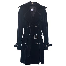 Chanel-Trench en velours ultra rare-Noir