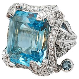 Edouard Nahum ring "Sterina" white gold diamonds and topaz Other