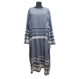 Vestido de algodão azul e branco Cecilie Copenhagen L Branco Azul