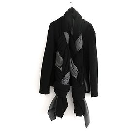 Comme Des Garcons AW14 Rope Front Knit Jacket Black