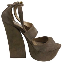Gianmarco Lorenzi-Taupe super high heels typical Lorenzi style-Taupe