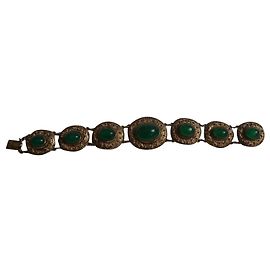 Autre Marque Pulseira de prata e crisoprase 875 Dourado