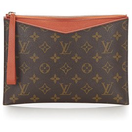 Louis Vuitton-Louis Vuitton Brown Monogram Pochette Pallas-Brown,Red