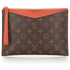 Louis Vuitton Brown Monogram Pochette Pallas Marrone Rosso