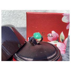 Pomellato-Anello Capri-Light green,Dark blue,Gold hardware