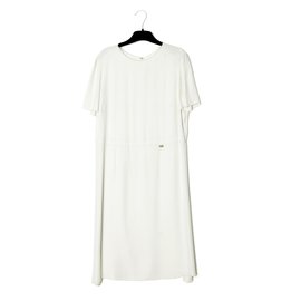 Chanel-Vestido Chanel com mistura de algodão branco mínimo fr40/42-Cru
