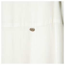 Chanel-Chanel dress cotton mix white minimal fr40/42-Cream