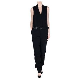 Thierry Mugler Tuta nera foderata in seta, new Nero
