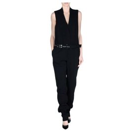 Thierry Mugler-Silk lined jumpsuit in black, New-Black