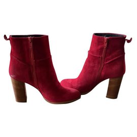 Autre Marque-Cosmoparis METI heeled ankle boots in red nubuck 39 (With original box)-Red