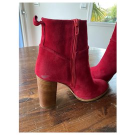 Autre Marque-Cosmoparis METI heeled ankle boots in red nubuck 39 (With original box)-Red
