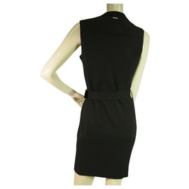 Dsquared2-DSquared DS2 Sleeveless Black Wool Knit Elasticated Mini Dress size M w. zippers-Black