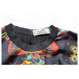 Hermès-Camiseta sin mangas de seda-Multicolor