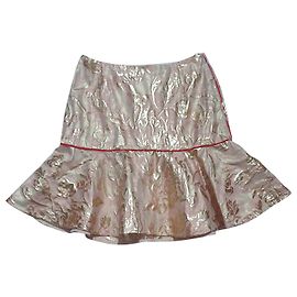 Jupe en brocart rose Sandro Rose Multicolore