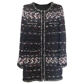 Chanel-12Manteau en tweed K $ Cara Delevingne-Multicolore