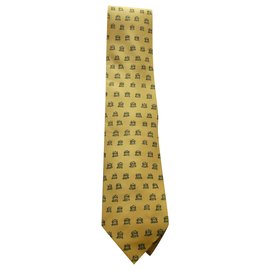 Hermès-gravata hermès com sua caixa-Amarelo