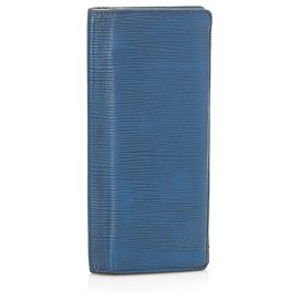 Louis Vuitton-Louis Vuitton Blue Epi Brazza Long Wallet-Blue,Navy blue