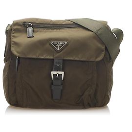 Borsa a tracolla Prada in tessuto marrone Marrone