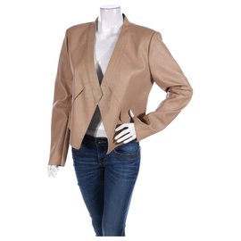 Bcbg Max Azria Leather Jacket Brown Brown