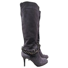 Botas de camurça cinza Frida com correntes Cinza