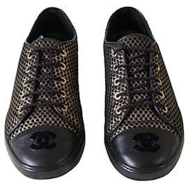 Chanel-Sneakers-Black,Golden